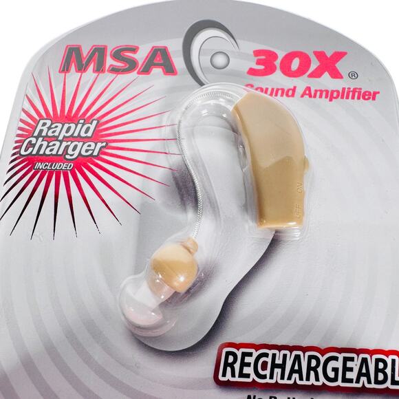 MSA 30X Sound Amplifier Ear Aid Rapid Charger Rechargeable Comfortable - Beige - Picture 6 of 8